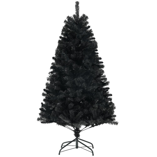 6ft Artificial Christmas Trees with Auto Open and Steel Base, Black