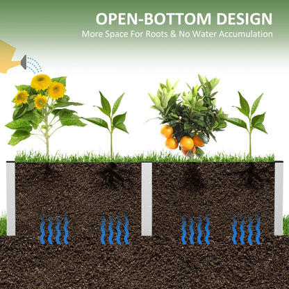 6.6' x 1.6' x 1.8' Elevated Planter Box with Open Bottom, Raised Garden Bed for Vegetables, Flowers, Fruits, Herbs, Grey Raised Garden Beds   at Gallery Canada