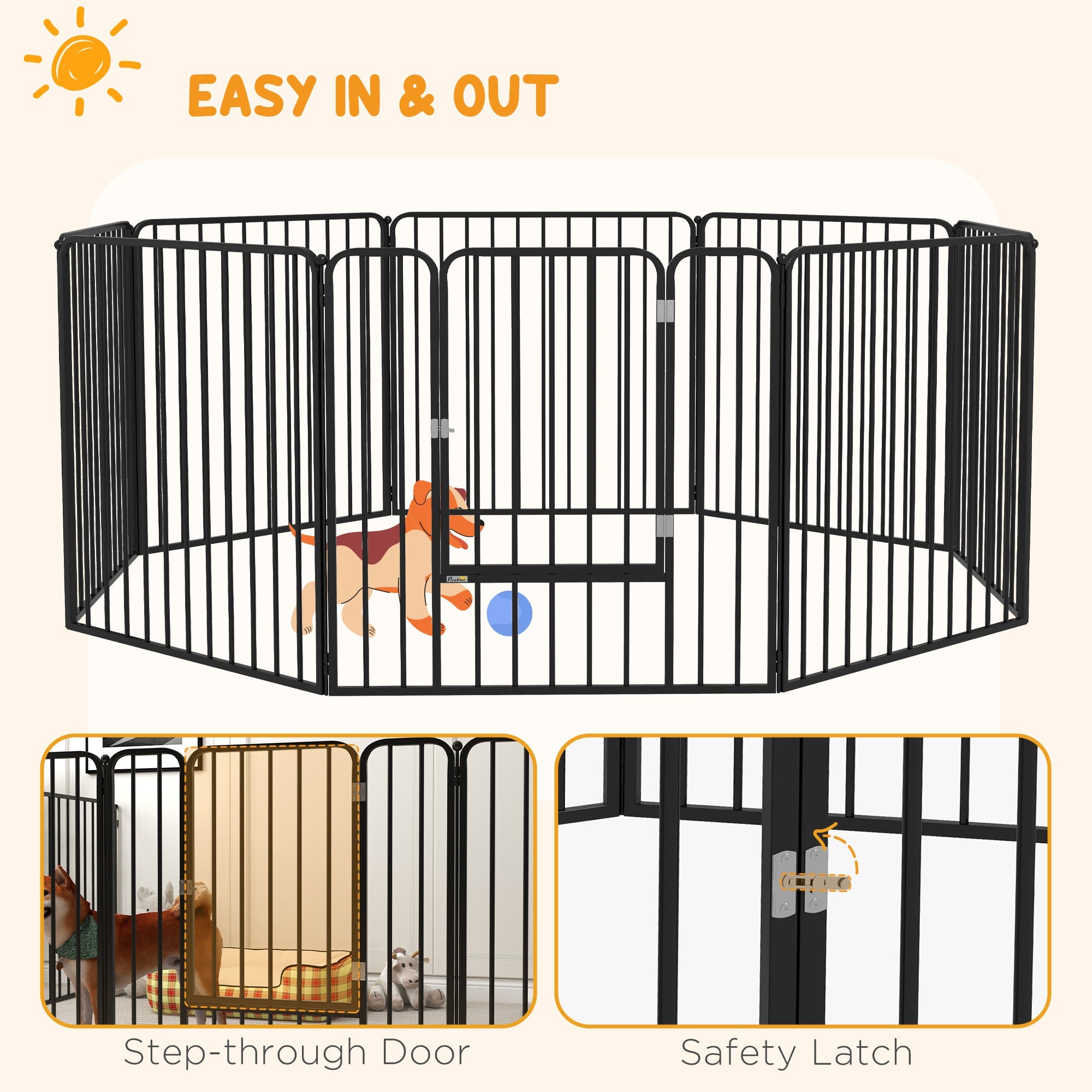 Dog Fence Outdoor 8 Panels 31.5