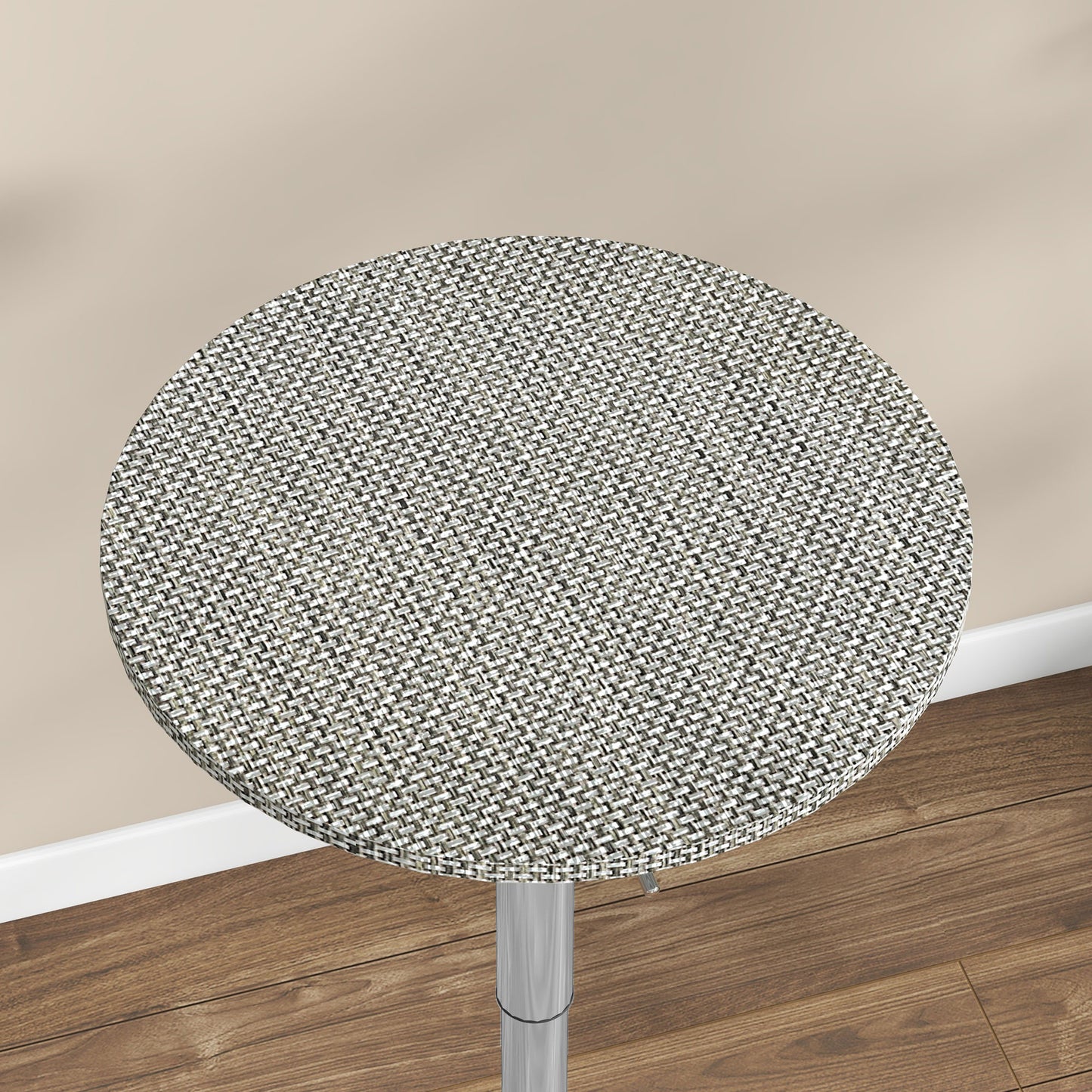 Adjustable Bar Table for 2, Round Pub Table with PE Rattan Top and Steel Base for Home Bar, Small Dining Room, Grey Bar Tables at Gallery Canada