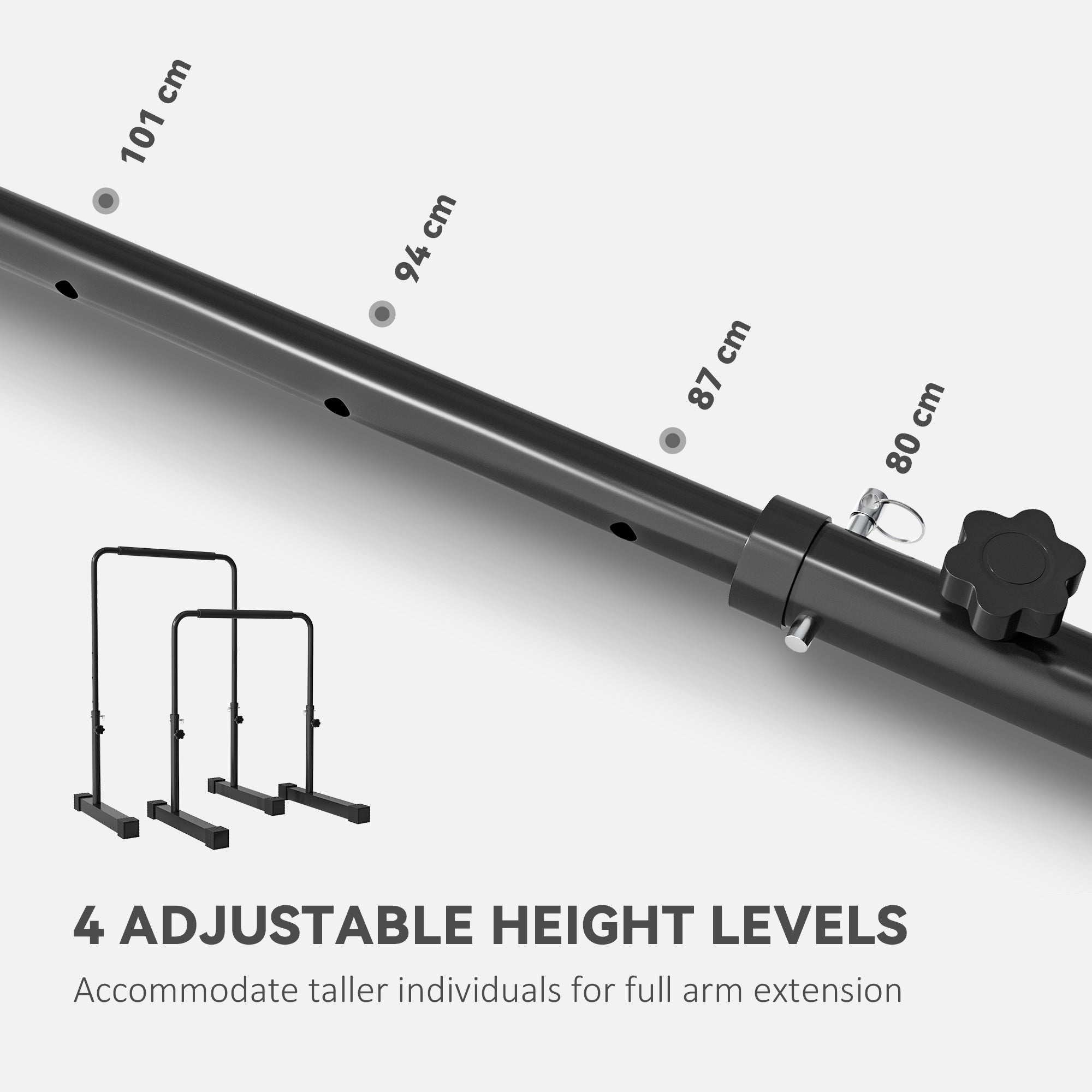 Push Up Bars, Adjustable Dip Station Parallel Bars with 4 Height Levels for Home Gym Fitness Workout More-Strength Training Equipment at Gallery Canada