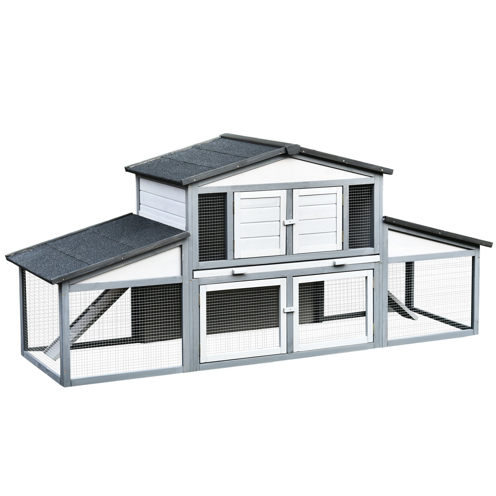 Deluxe Large Rabbit Hutch Small Animal House Portable Large Outdoor with Run Box, Grey Rabbit Hutch at Gallery Canada
