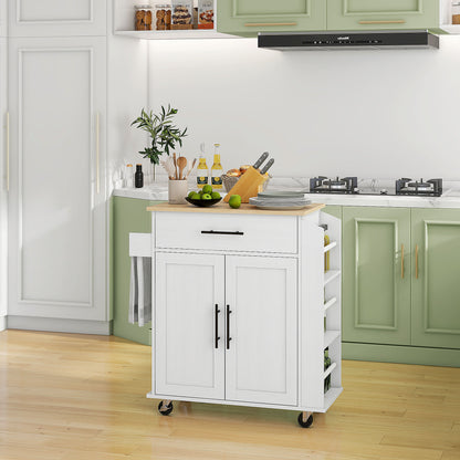 Rolling Island with Wheels for Kitchen, Kitchen Island on Rollers with Power Outlets, Drawer and Doors Kitchen Islands & Kitchen Carts   at Gallery Canada