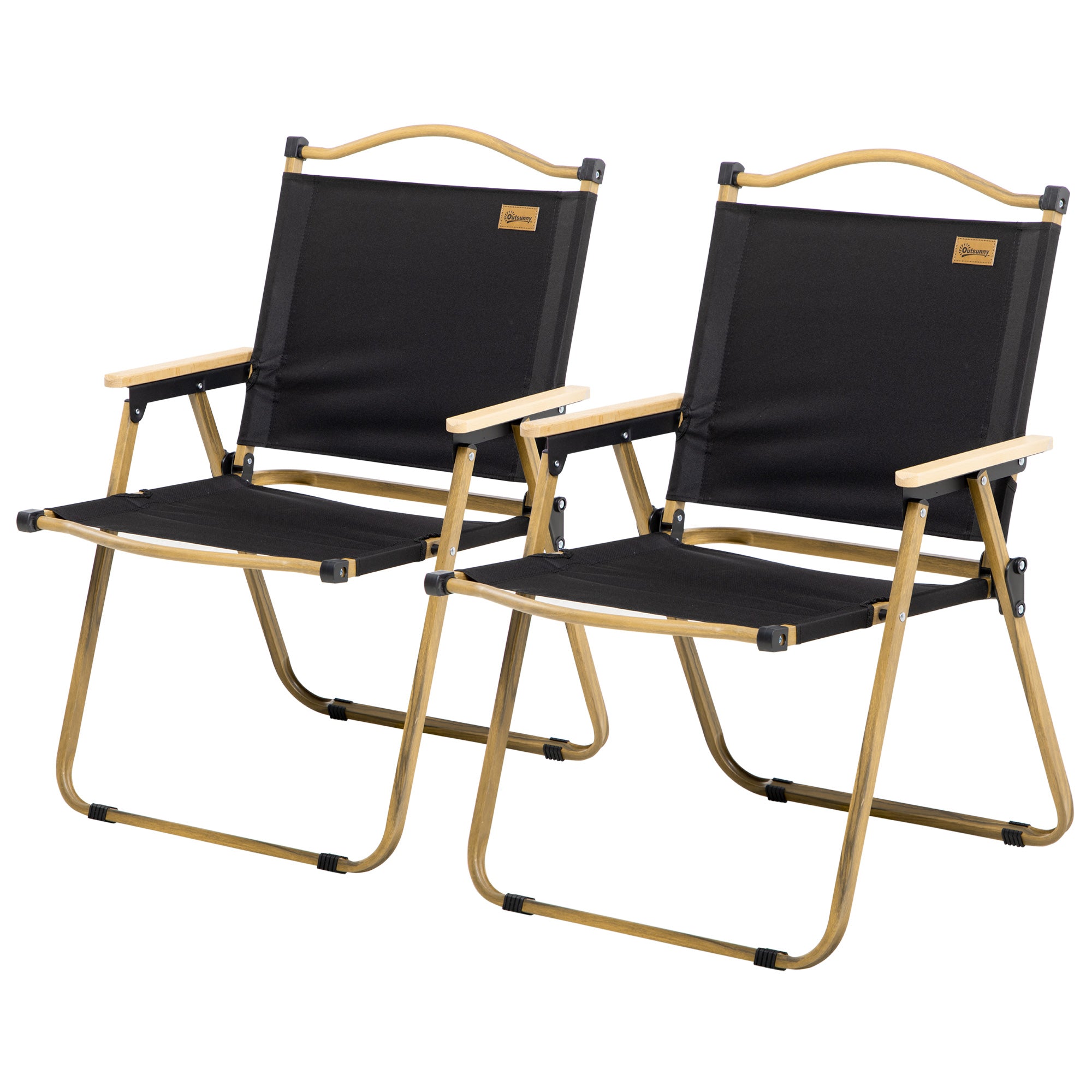 Set of 2 Camping Chair, Lightweight Folding Chair, Portable Armchairs, Excellent for Festivals, Fishing, Beach and Hiking, Black Picnic Tables & Camping Chairs at Gallery Canada