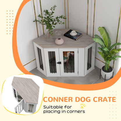 Dog Crate Furniture with Cushion, 41 Inch Conner Design Dog Crate End Table for Medium Dogs, Multi Colour Houses, Kennels & Pens   at Gallery Canada