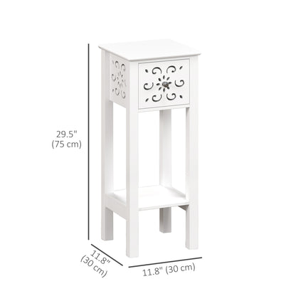 Nightstand Set of 2 with Drawer and Open Storage Shelf White Side Tables at Gallery Canada