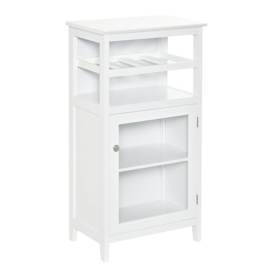 Wine Cabinet with 4 Bottle Wine Rack, Open Shelf, Acrylic Door Cabinet with Adjustable Shelf for Home Bar, White Wine Racks White  at Gallery Canada