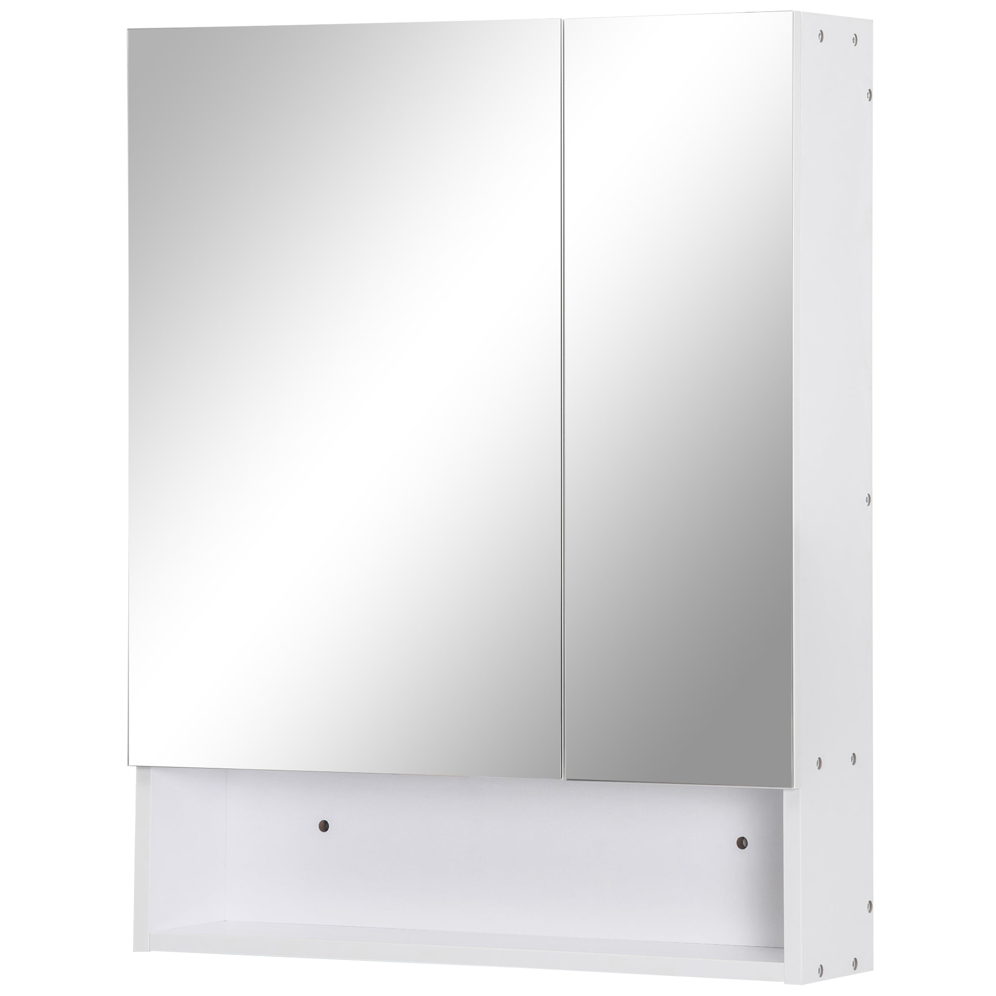 Wall Mounted Bathroom Medicine Cabinet with Mirror and Adjustable Shelves, White Mirror Medicine Cabinets   at Gallery Canada