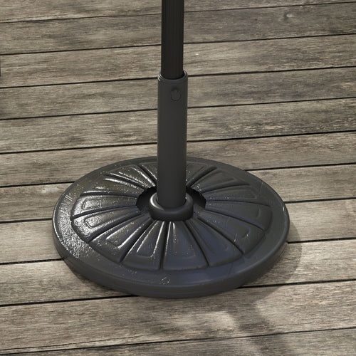 Umbrella Base, Heavy Duty Concrete Base Holder with Steel Pole, Round Parasol Stand for Patio, Outdoor, Backyard, Black