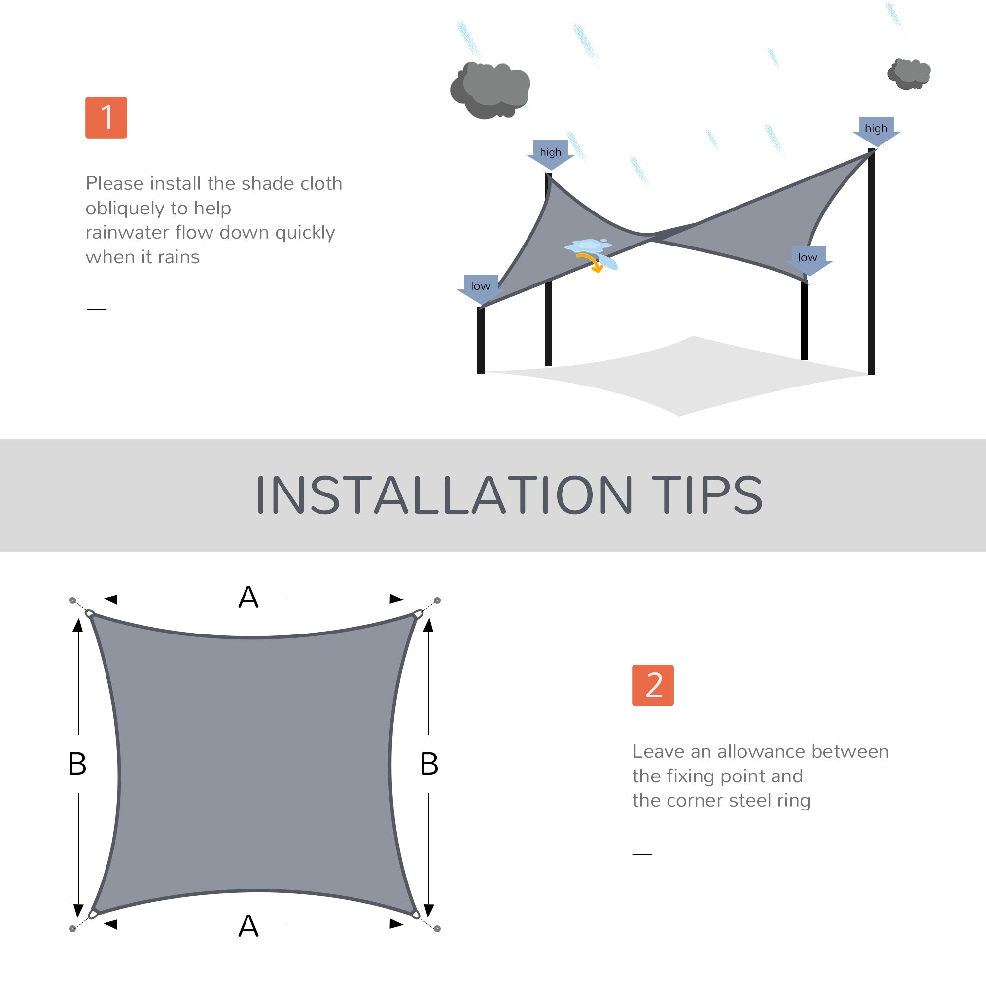 Square 12’ Canopy Sun Sail Shade Garden Cover UV Protector Outdoor Patio Lawn Shelter with Carrying Bag Grey Shade Sails at Gallery Canada