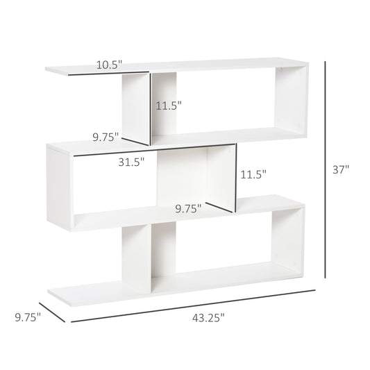 Versatile 3-tier Multi-Shelf Bookshelf Wood Stand Bookcase Storage Display Home Office Organizer, White Small Bookshelves White  at Gallery Canada