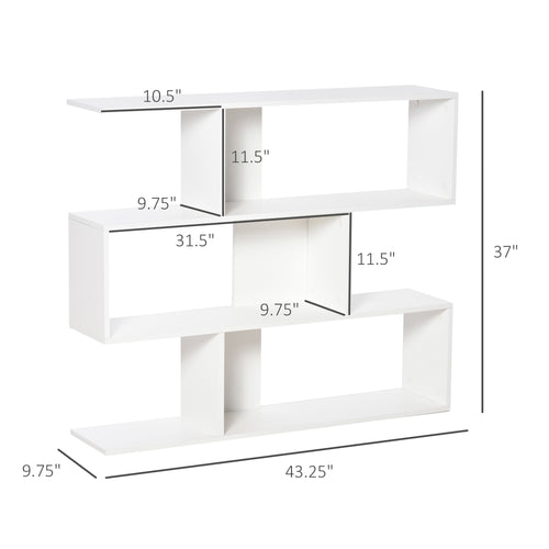 Versatile 3-tier Multi-Shelf Bookshelf Wood Stand Bookcase Storage Display Home Office Organizer, White