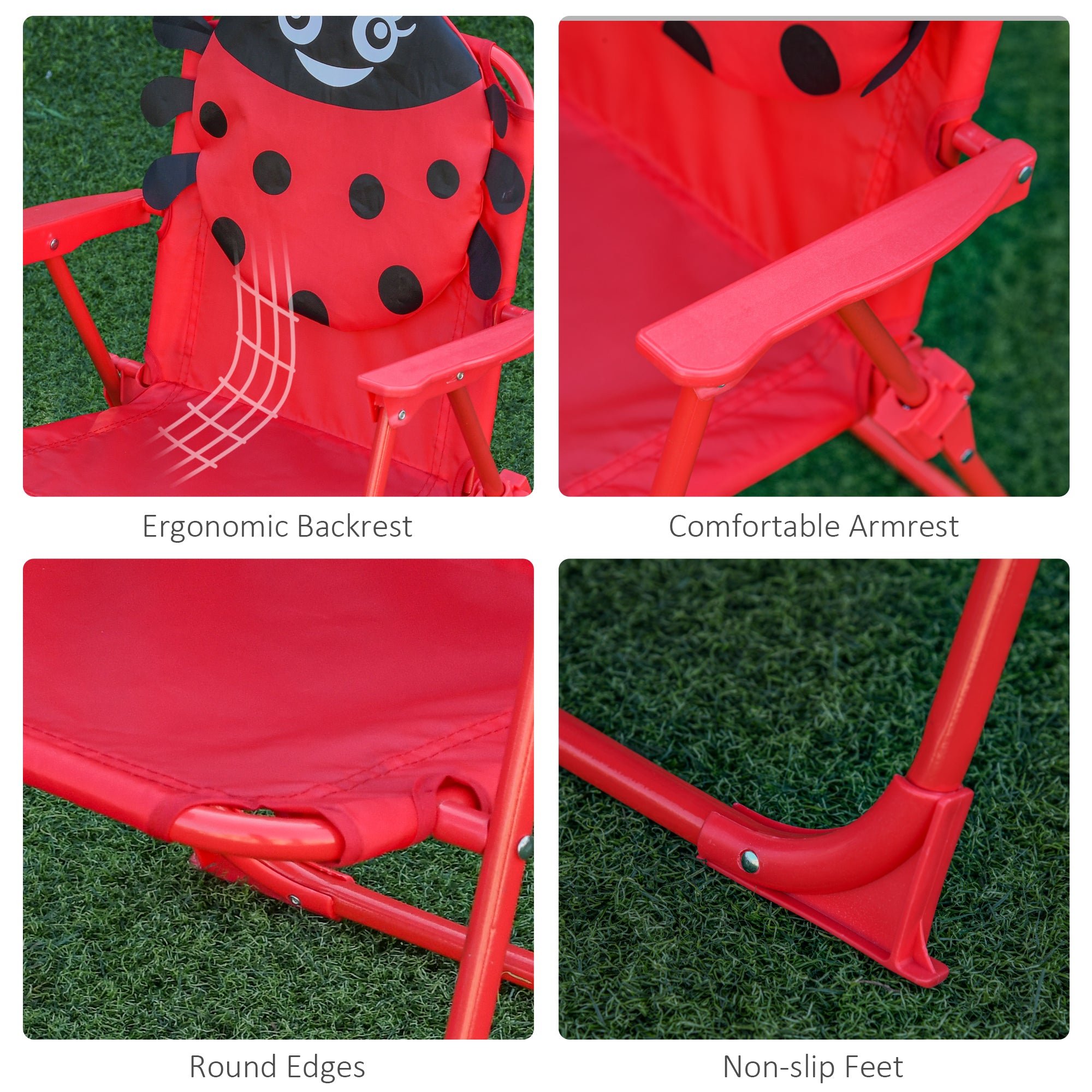 Kids Folding Picnic Table and Chair Set Pattern Outdoor Garden Patio Backyard with Removable &; Height Adjustable Sun Umbrella Red Kids Outdoor Furniture at Gallery Canada