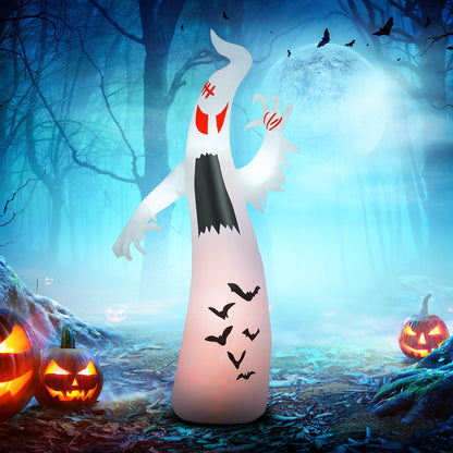 8ft Inflatable Halloween Spooky Ghost with Bat Patterns, Outdoor Blow-Up Decoration, LED Garden Display Halloween Decorations   at Gallery Canada