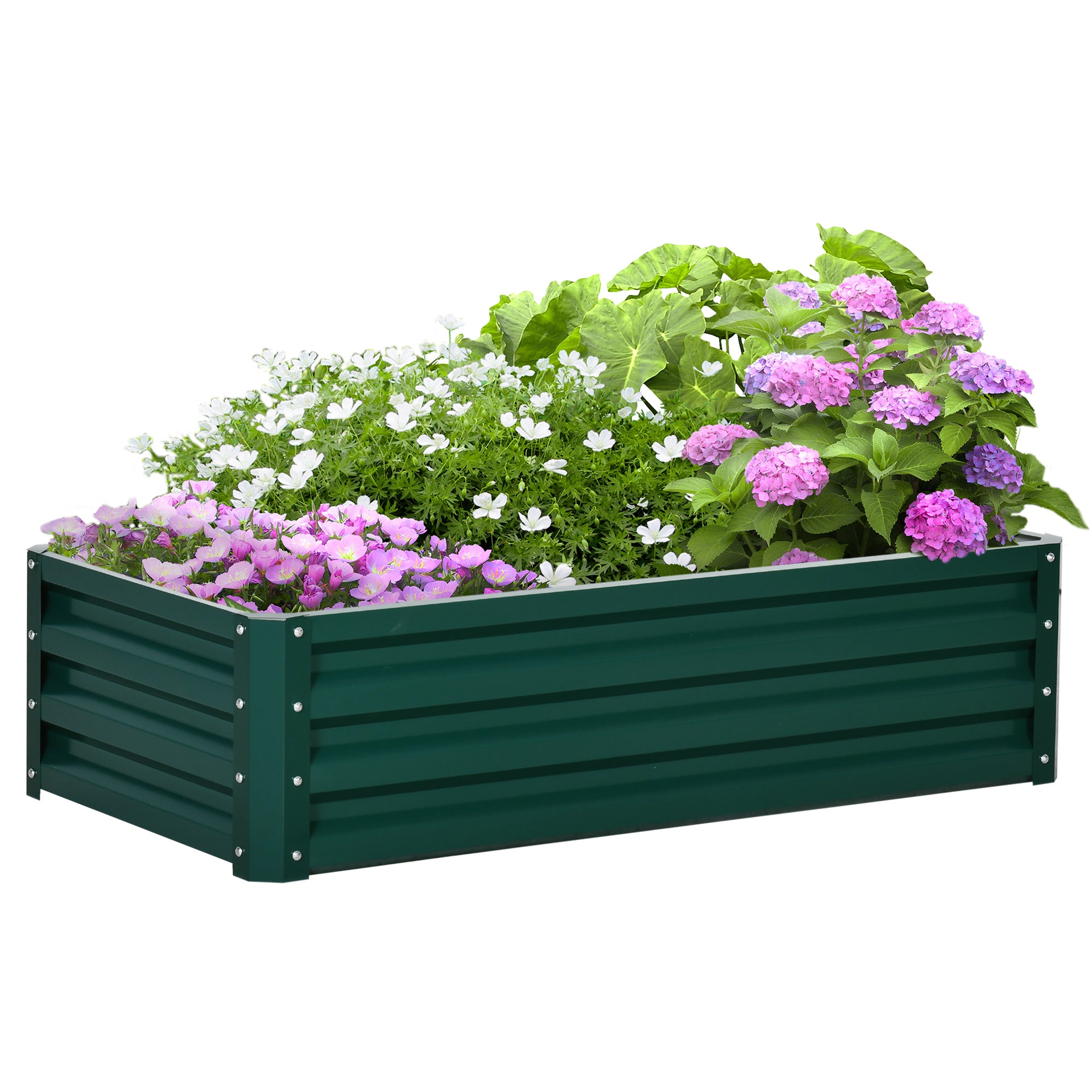 Galvanized Raised Garden Bed, Outdoor Planter Box for Vegetables, Flowers, Herbs, 4' x 2' x 1', Green Galvanized Planter Boxes at Gallery Canada