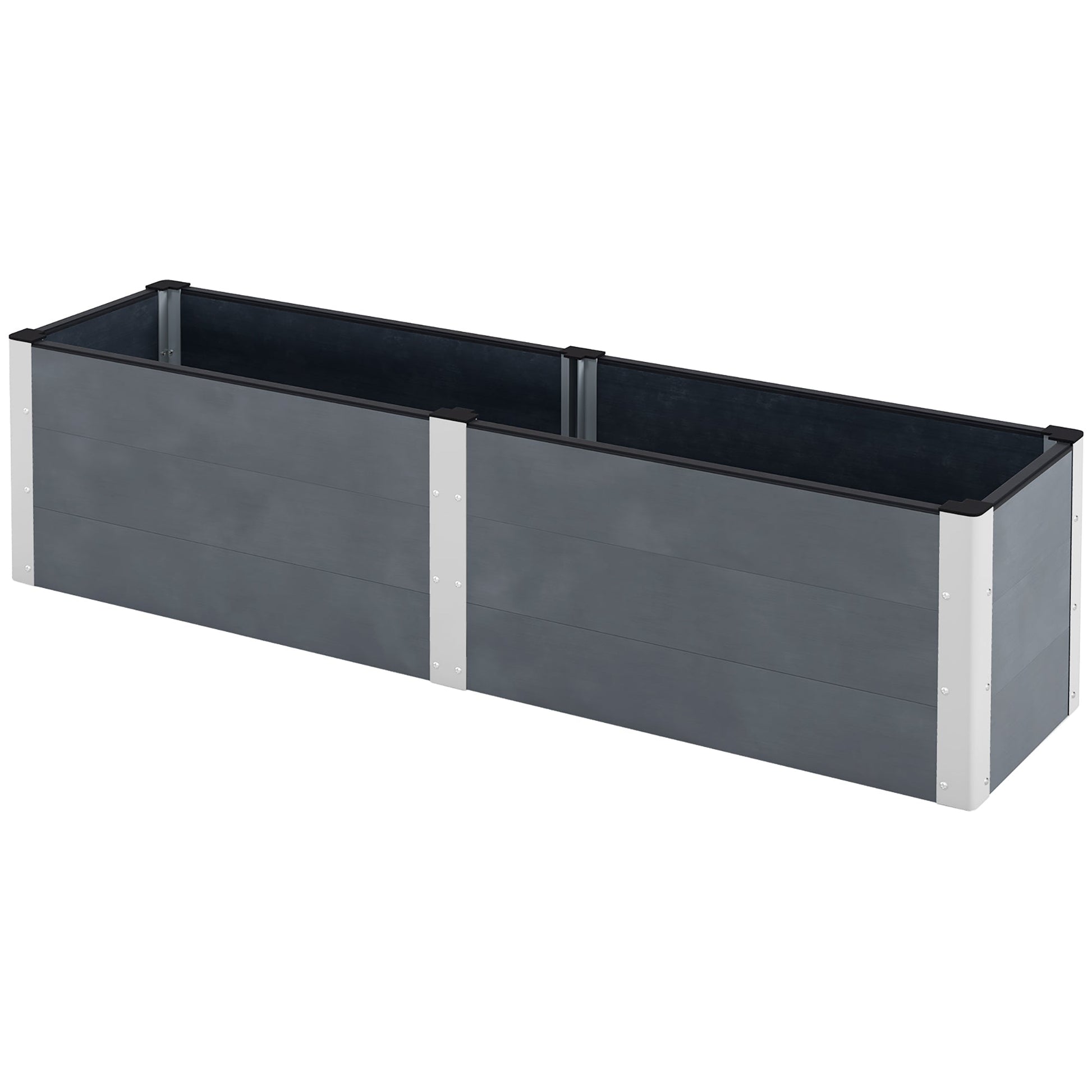 6.6' x 1.6' x 1.8' Elevated Planter Box with Open Bottom, Raised Garden Bed for Vegetables, Flowers, Fruits, Herbs, Grey Raised Garden Beds Grey  at Gallery Canada