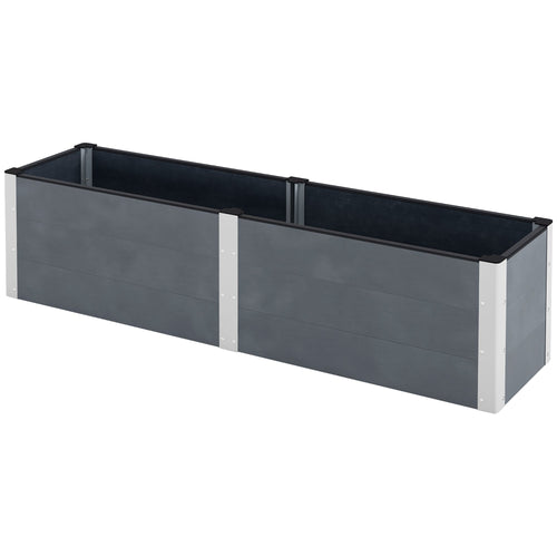 6.6' x 1.6' x 1.8' Elevated Planter Box with Open Bottom, Raised Garden Bed for Vegetables, Flowers, Fruits, Herbs, Grey