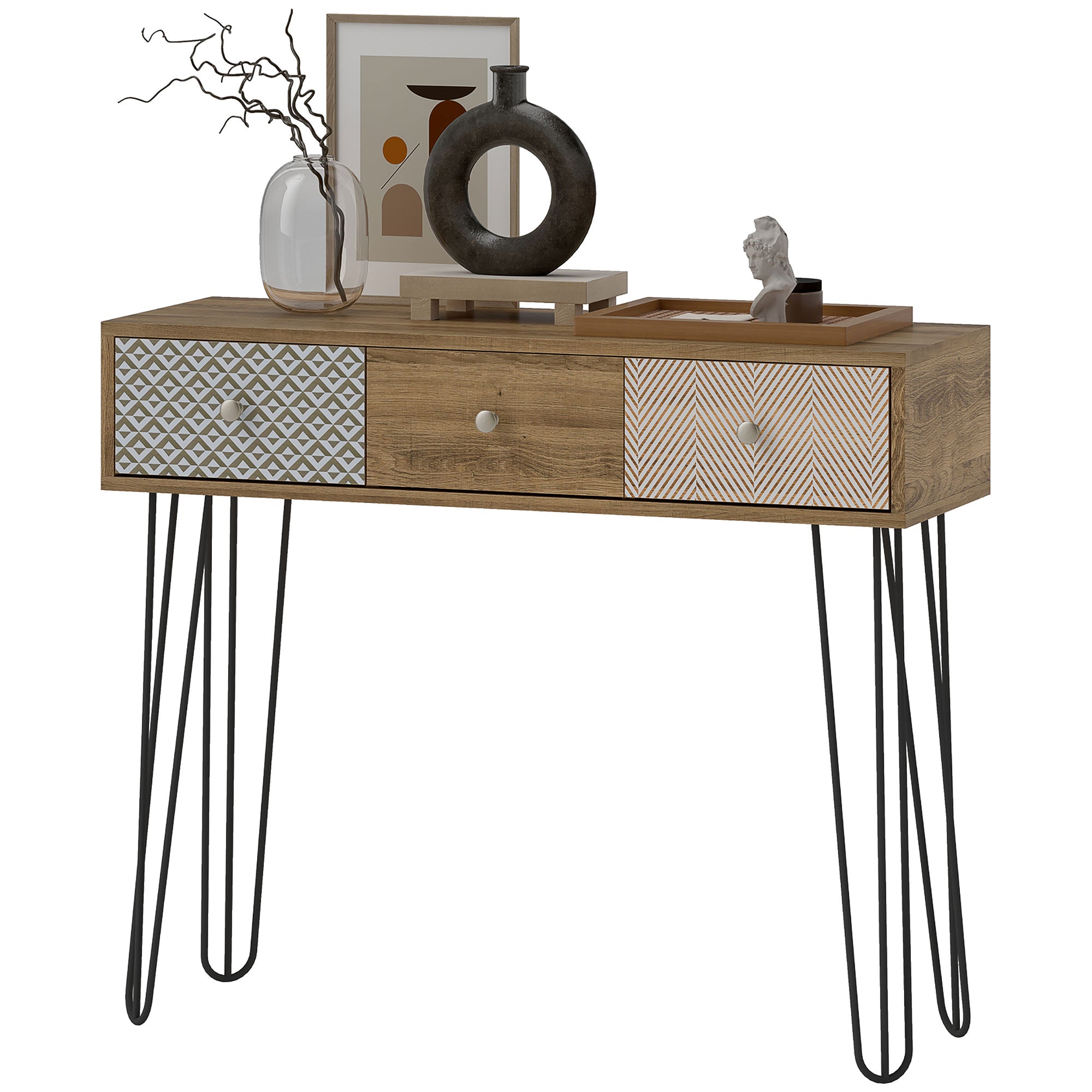Narrow Console Table with Drawers, 35.4