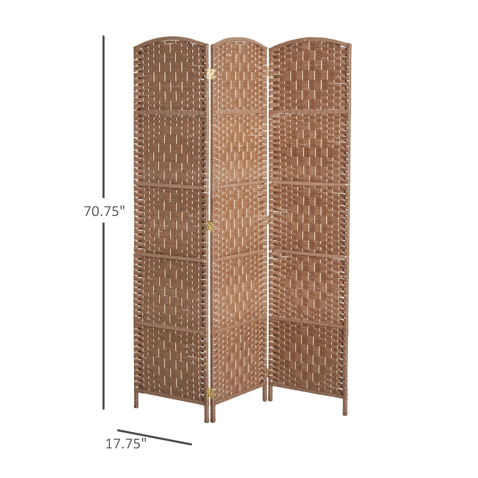 6ft Folding Room Divider, 3 Panel Wall Partition with Wooden Frame for Bedroom, Home Office, Natural Room Dividers   at Gallery Canada