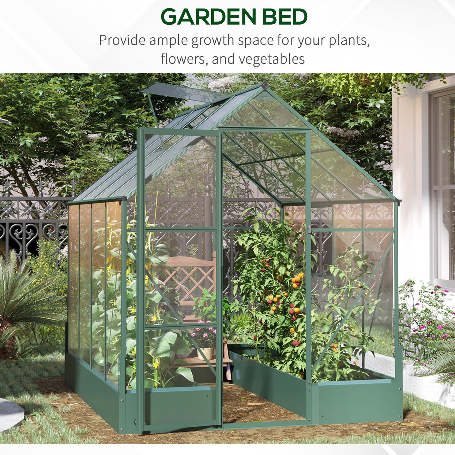 8.2' x 6.2' Greenhouse Aluminum Frame with Temperature Controlled Window Walk In Greenhouses   at Gallery Canada