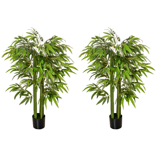 Set of 2 4.5FT Artificial Bamboo Tree Faux Decorative Plant in Nursery Pot for Indoor Outdoor Décor Artificial Trees   at Gallery Canada