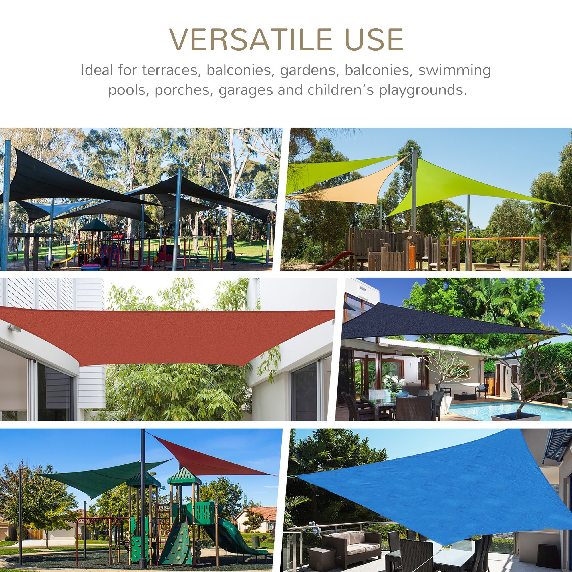 Rectangle 13' x 20' Canopy Sun Sail Shade Garden Cover UV Protector Outdoor Patio Lawn Shelter with Carrying Bag (Sand) Shade Sails   at Gallery Canada