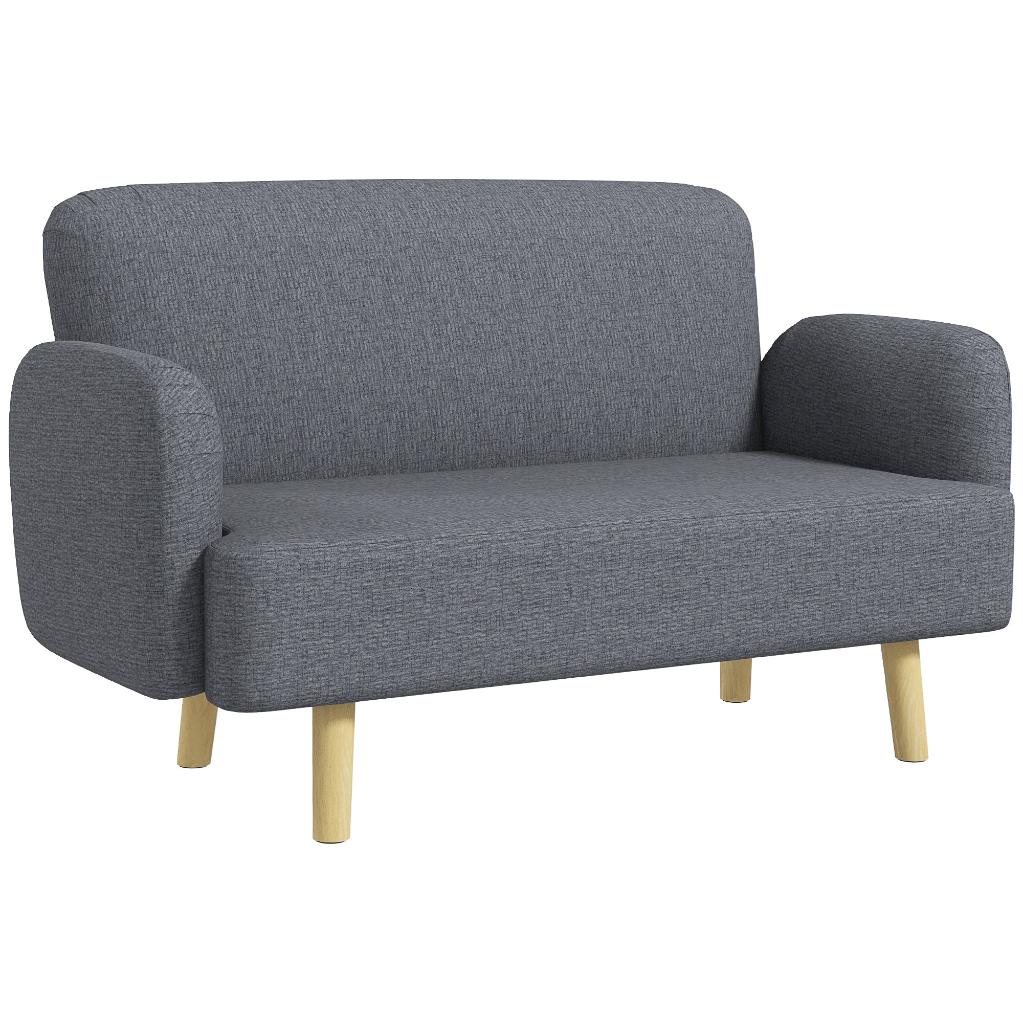 Velvet Feel Fabric 2 Seater Sofa, Small Sofa Loveseat with 8.3