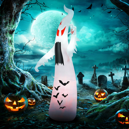 8ft Inflatable Halloween Spooky Ghost with Bat Patterns, Outdoor Blow-Up Decoration, LED Garden Display Halloween Decorations   at Gallery Canada