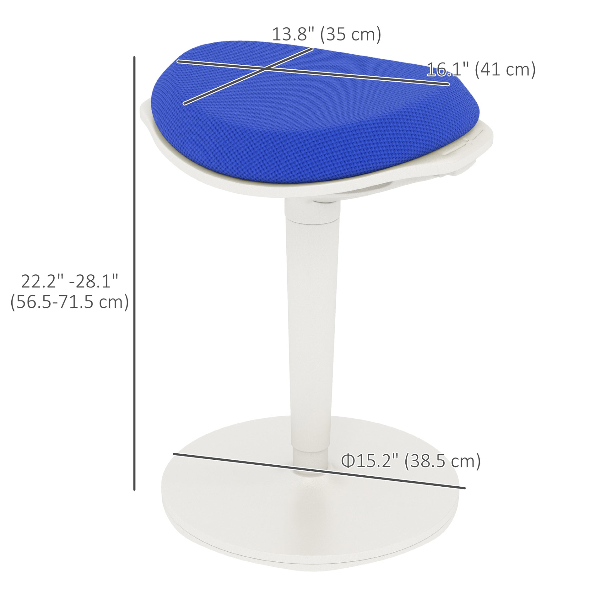 Standing Desk Stool, Ergonomic Wobble Chair, Adjustable Leaning Stool for Office Desks, with Rocking Motion, Blue Office Chairs   at Gallery Canada