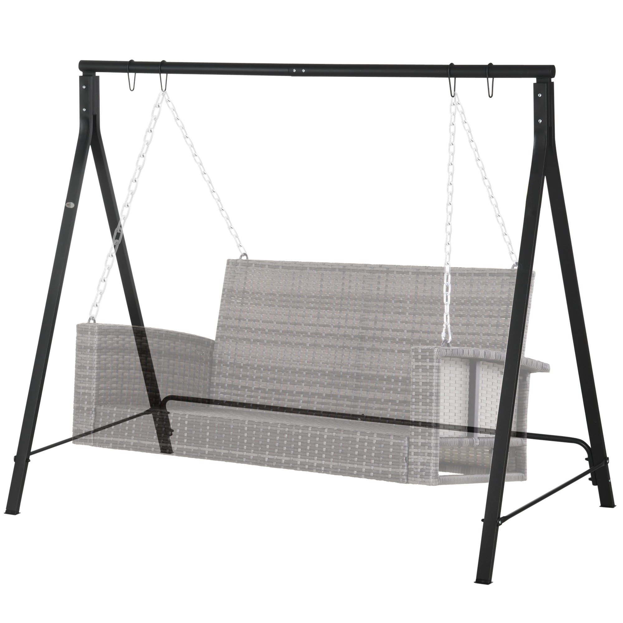 Metal Swing Stand Swing Frame, Hanging Chair Stand Only, 528 LBS Weight Capacity, for Backyard, Patio, Lawn, Black Hammock Stands Black  at Gallery Canada