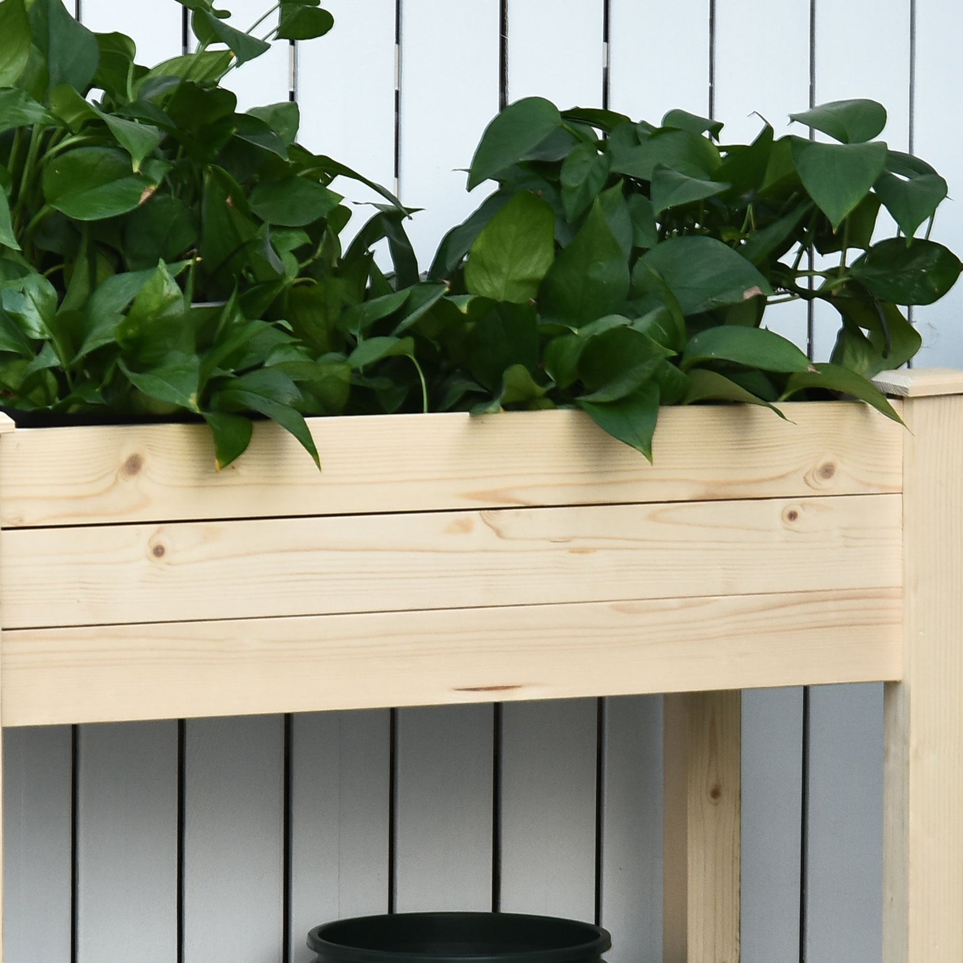 34"x18"x30" Wooden Raised Garden Bed, Elevated Planter Box with Legs, Drainage Holes, Inner Bag for Garden, Natural Elevated Garden Beds   at Gallery Canada