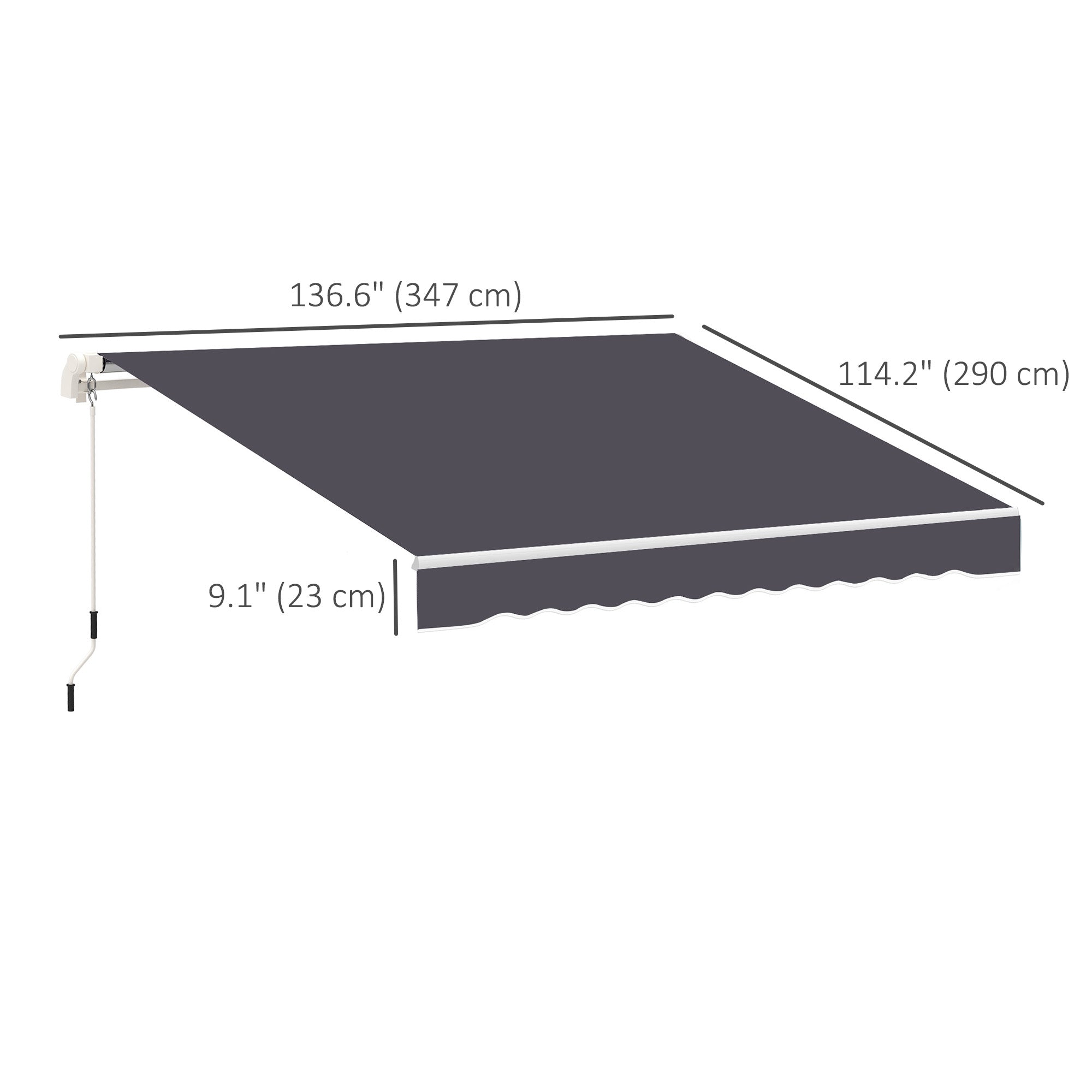 11' x 10' Retractable Awning Fabric Replacement Outdoor Sunshade Canopy Awning Cover, UV Protection, Grey Awning Fabric Replacement at Gallery Canada