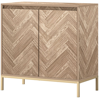 Accent Cabinet, Storage Cabinet with Doors, Adjustable Shelf and Steel Legs, Sideboard for Living Room, Oak Storage Cabinets at Gallery Canada