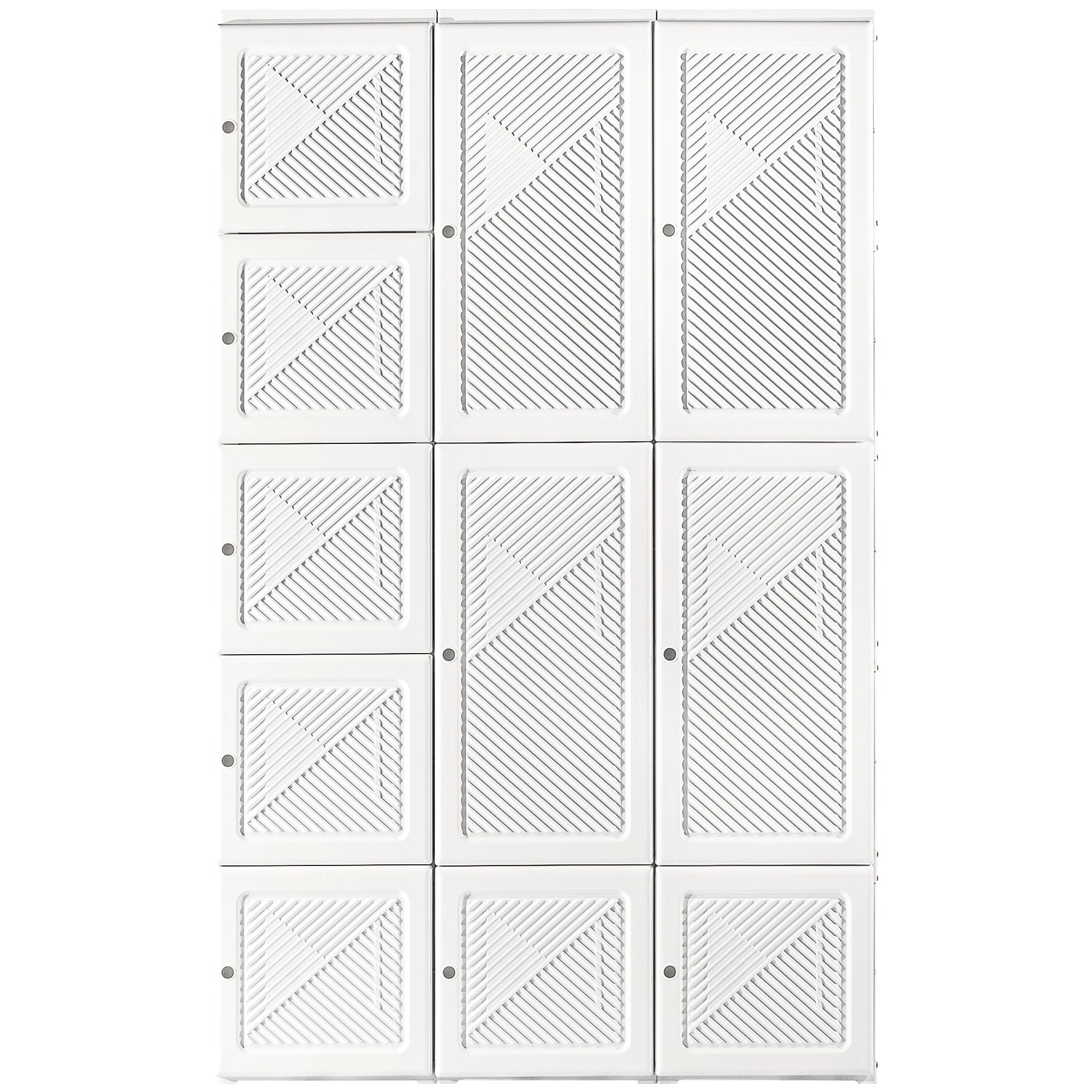 Portable Wardrobe Closet, Folding Bedroom Wardrobe, Clothes Storage Organizer with 8 Cube Compartments, White Clothing Storage White at Gallery Canada