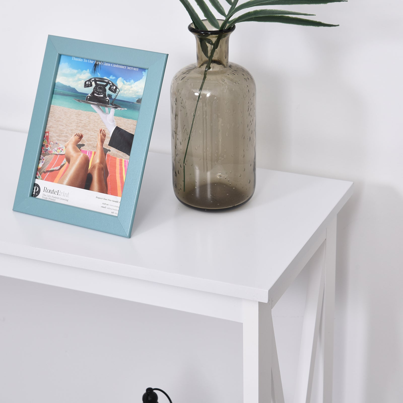 2 Tier X-Design Console Table Sofa Side Table w/Storage Shelf for Living Room Entryway, White Console Tables at Gallery Canada
