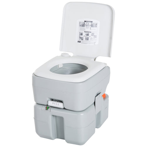 Outdoor Portable Travel Toilet Flushable Tank with Level Indicator 3 Way Pistol for Camping Boating Roadtripping 5.3 Gallon (20L)
