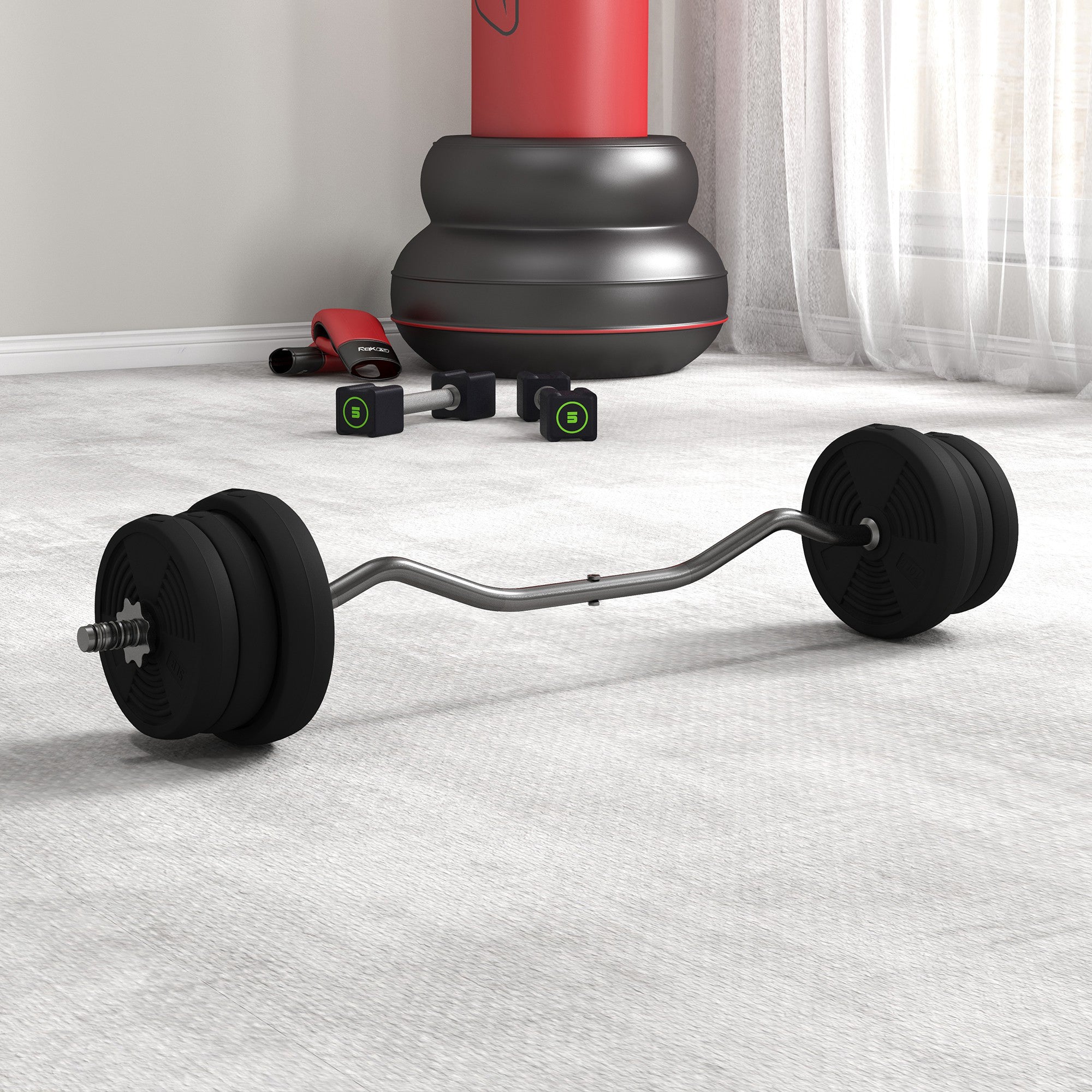 50LBS Barbell Weight Set, Adjustable Weights with Curl Bar for Home Gym Women and Men Weight Lifting Training Dumbbells & Barbells at Gallery Canada