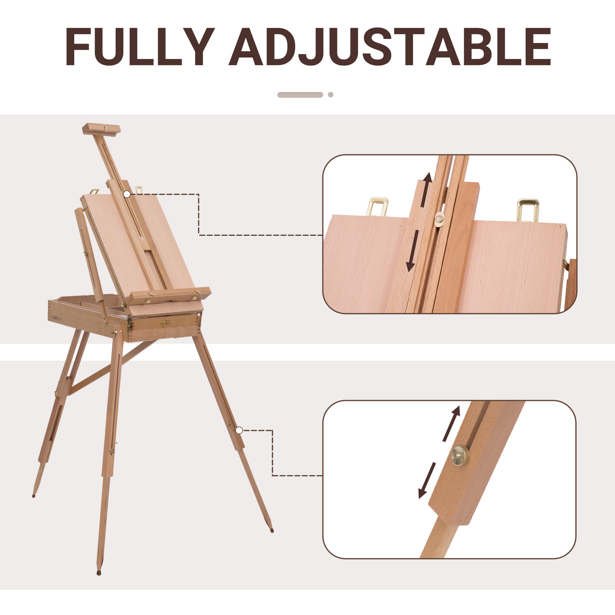 Folding Wood French Artists Easel Set Portable Art Painters Tripod Sketch Craft Dress Form & Mannequins at Gallery Canada