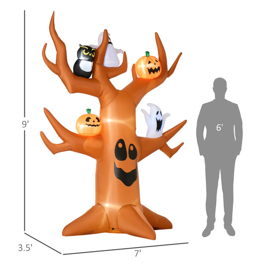9ft Inflatable Halloween Haunted Tree with Pumpkins, Ghosts and Cat, Blow-Up Outdoor LED Yard Display for Garden, Lawn, Party, Holiday - Gallery Canada
