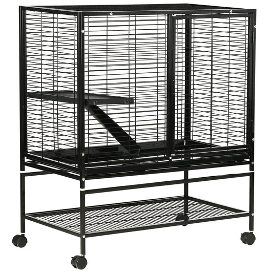 Small Animal Cage with Hammock, 2-Tier Ferret Cage Removable Tray - Gallery Canada
