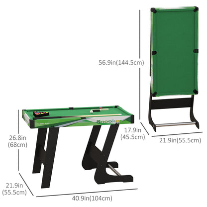 41" Mini Pool Table Set Folding Billiard Table with 2 Cues, 16 Balls, Chalk, Triangle, Brush, Green Game Tables   at Gallery Canada