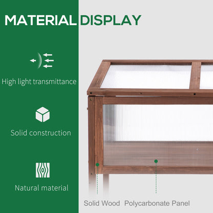 35" x 20" x 36" Wooden Cold Frame Greenhouse, Garden Portable Raised Planter for Outdoor Indoor Use, Brown Cold Frame Greenhouses   at Gallery Canada