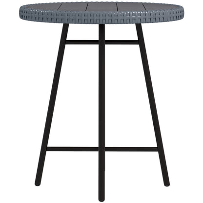 Patio Wicker End Table with Plastic Wood Table Top and X-Shape Support for Backyard, Garden, Balcony, Grey Patio Side Tables Black and Grey  at Gallery Canada