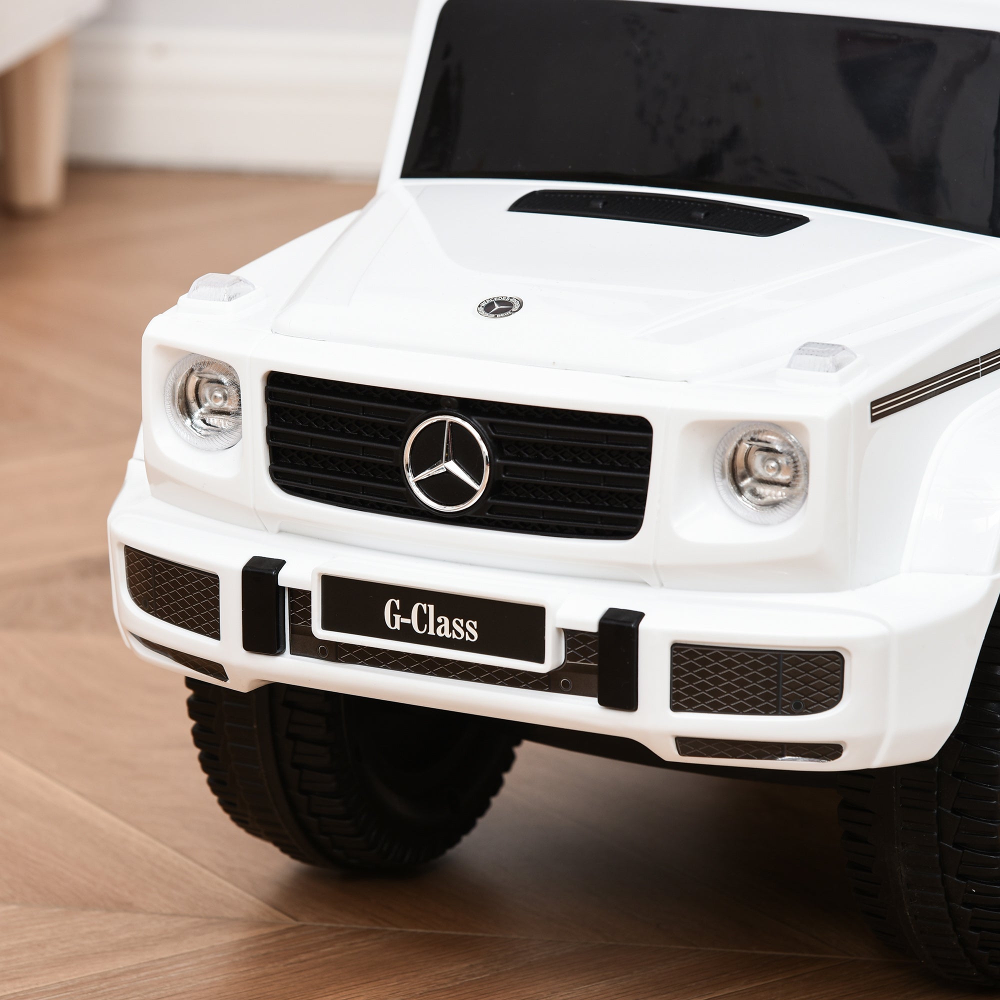 Mercedes-Benz G350 Licensed Push Car, 3-in-1 Toddler Sliding Car with Horn, Steering, Foot Rest, Seat Storage, White Push Cars for Toddlers at Gallery Canada