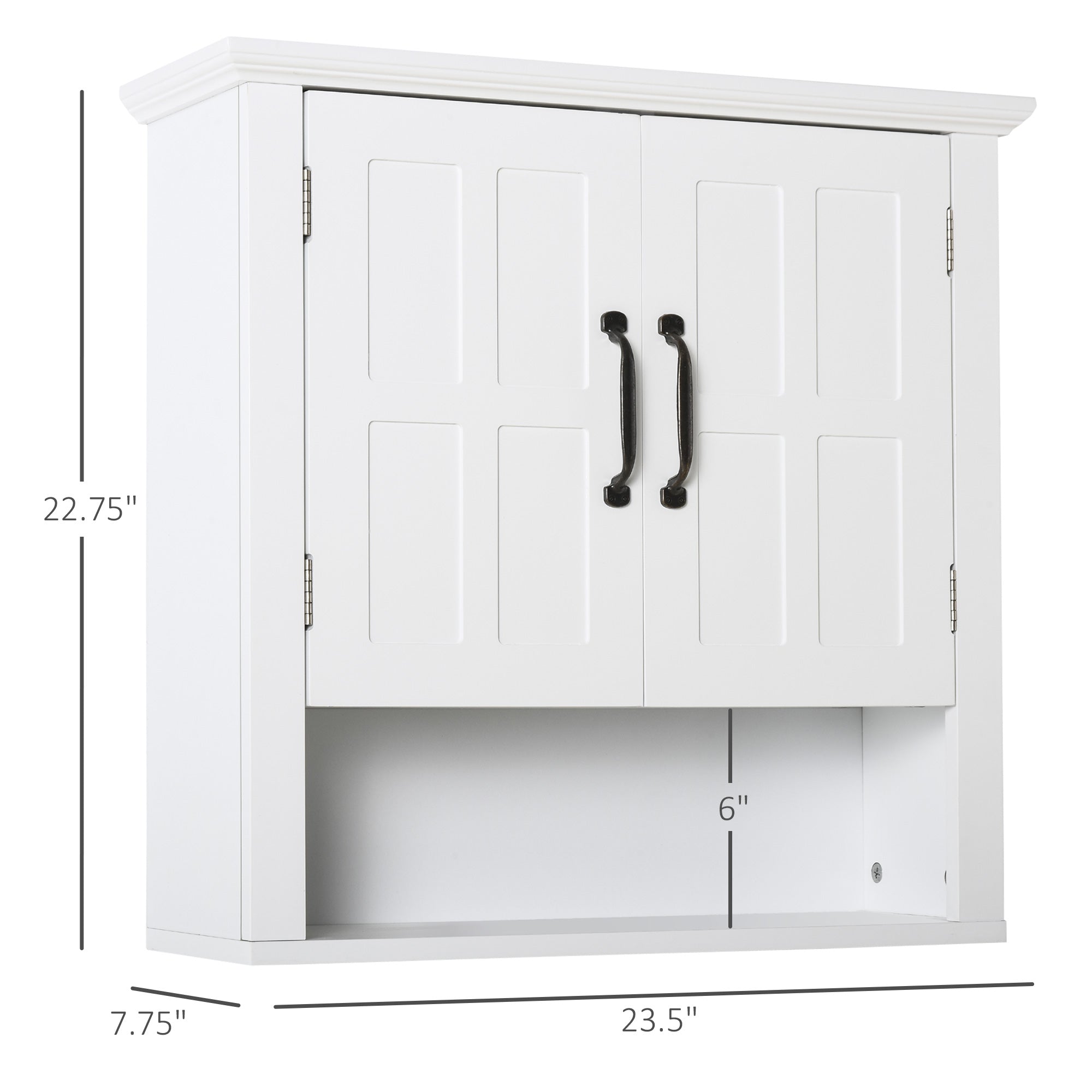 Wall Mount Bathroom Cabinet, Storage Organizer Kitchen Cupboard with 2 Doors and Adjustable Shelf White Wall Mounted Cabinets   at Gallery Canada