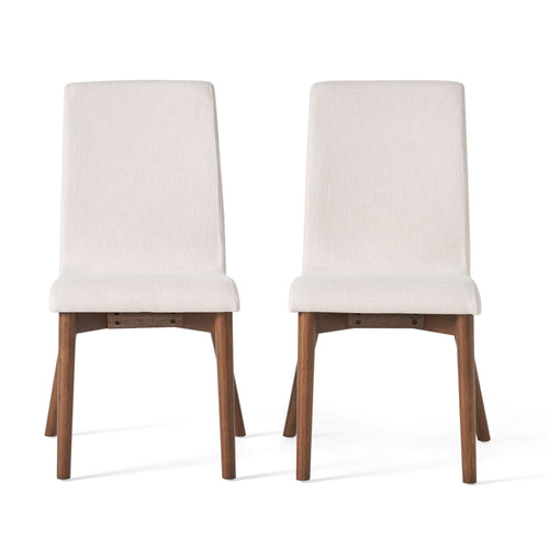 of 2 Scandinavian Dining Chairs with Solid Rubberwood Legs, High Back, Contemporary Fabric Side Chairs, 20