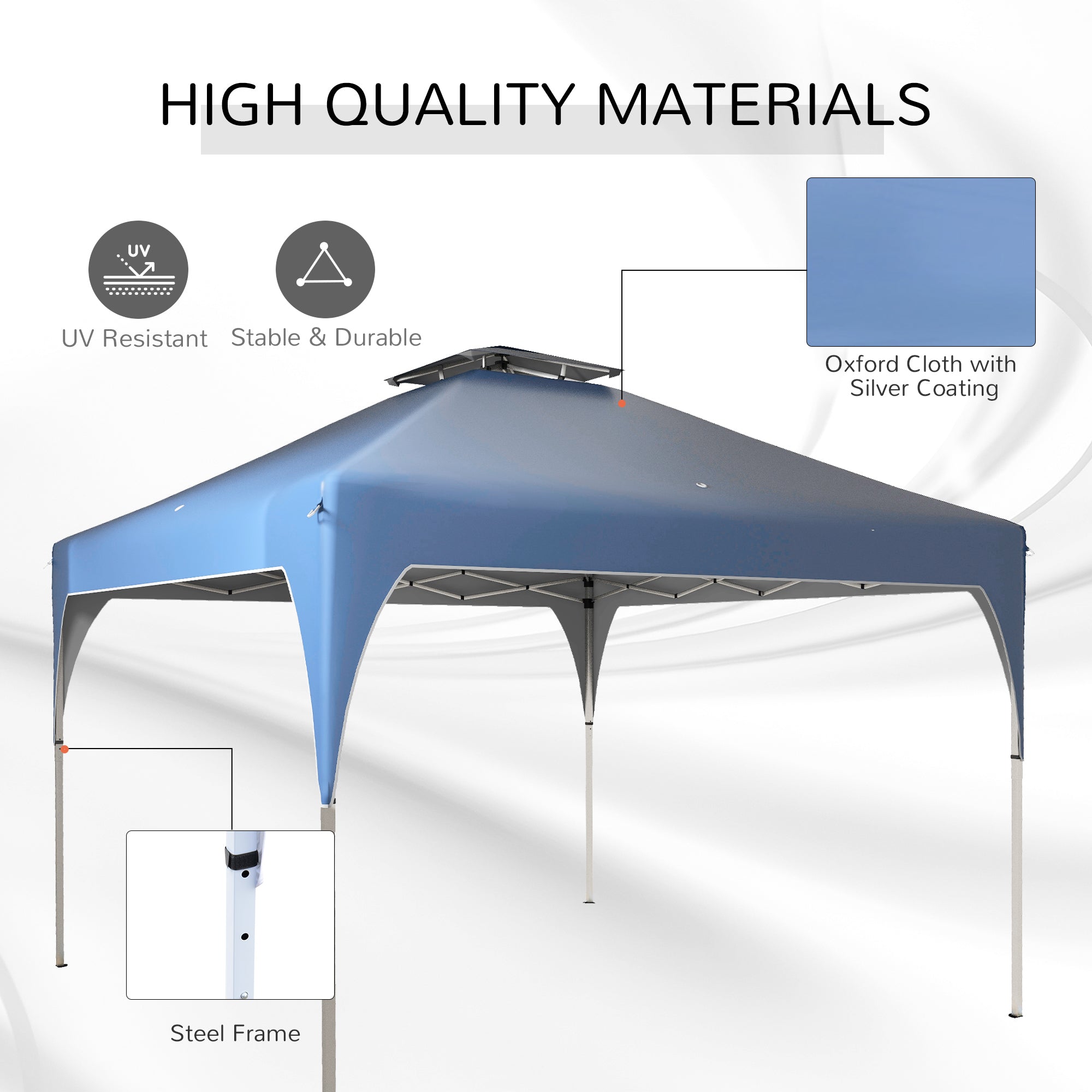 10'x10' Pop Up Canopy, Easy Set Up Party Tent with 2 Tier Vented Roof and Carrying Bag for Outdoor, Garden, Camping, Blue Pop Up Canopies at Gallery Canada
