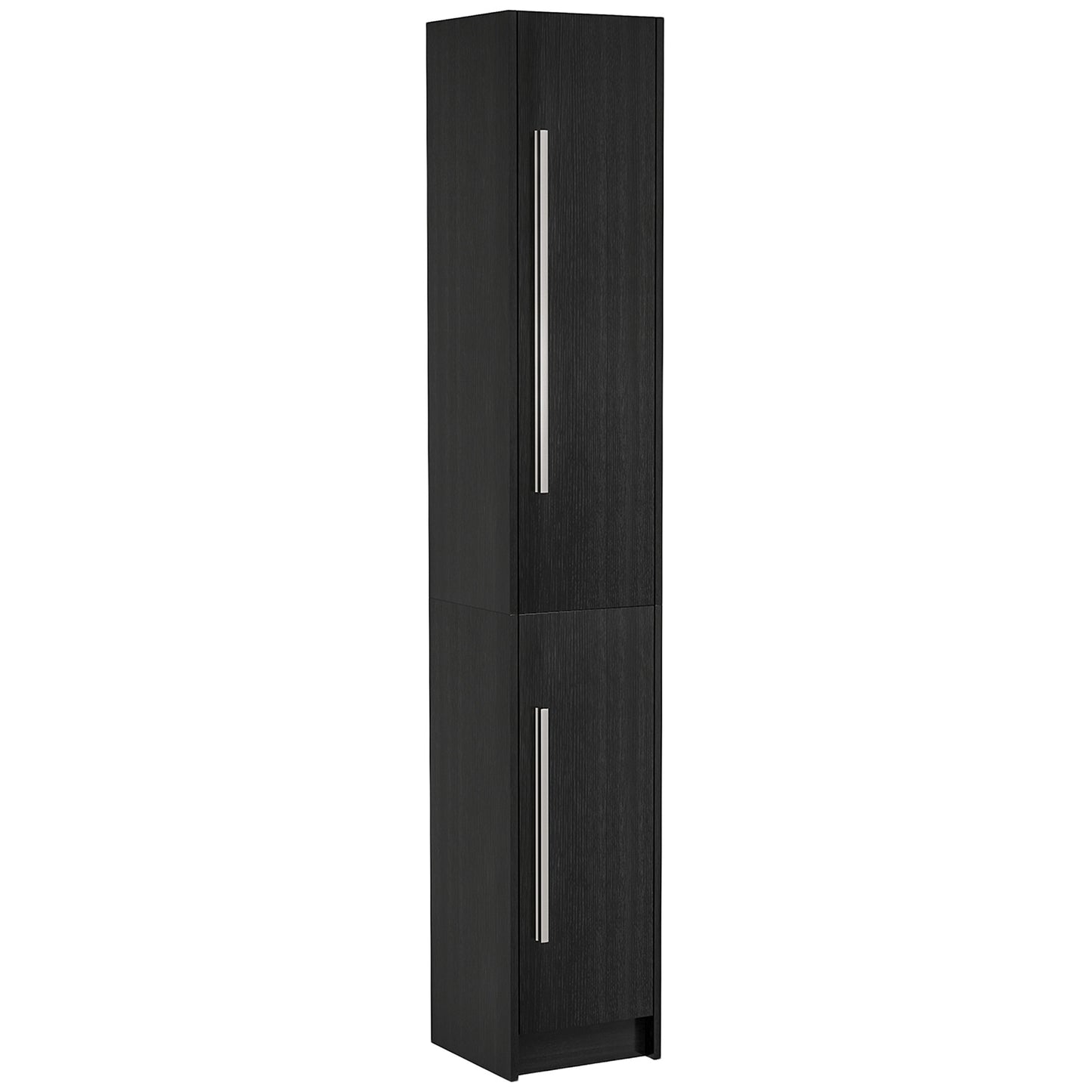 Freestanding Tall Bathroom Storage Cabinet with Adjustable Shelves, Bathroom Organizer, Black Wood Grain Bathroom Cabinets   at Gallery Canada