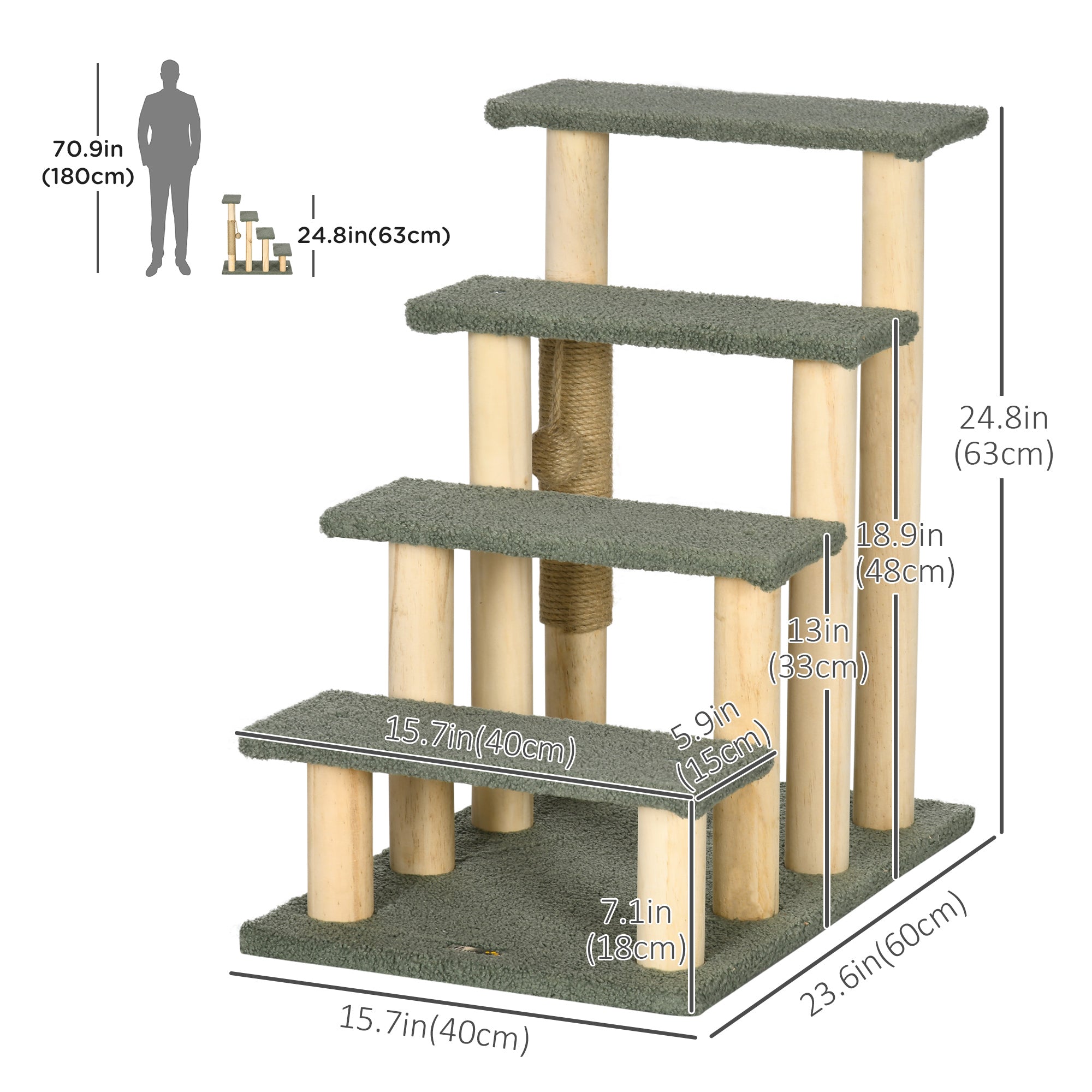 4-Level Pet Dog Cat Stairs, 25