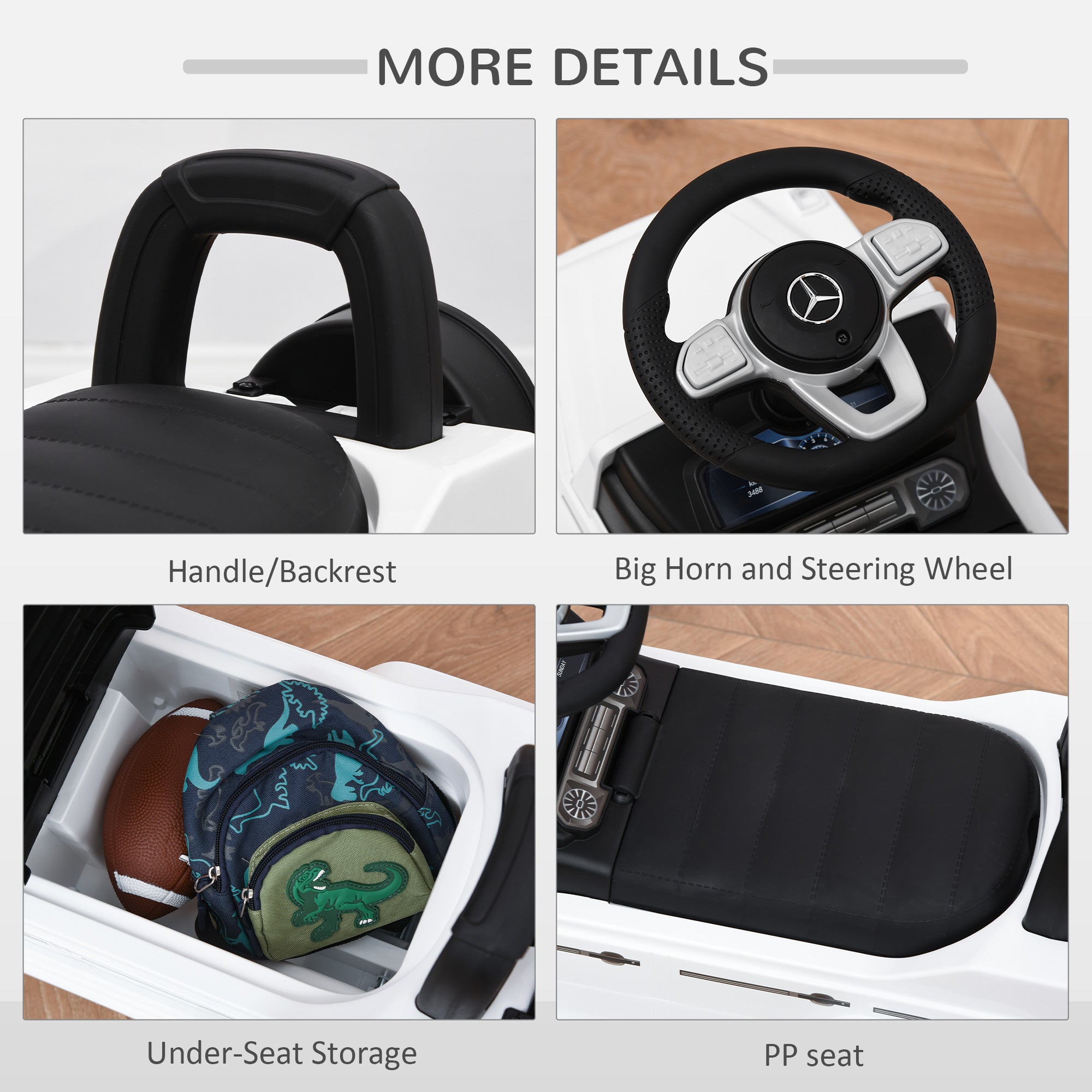 Compatible Baby Toddler Push Car Foot-to-Floor Ride-On Wheel Mercedes-Benz G350 Licensed White Push Cars for Toddlers at Gallery Canada